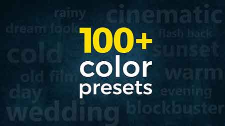 دانلود بیش از 100 پریست رنگی سینمایی و عروسی برای پریمیر از ویدئوهایو - Videohive 3in1 Pack 100 Cinematic And Wedding Color Presets