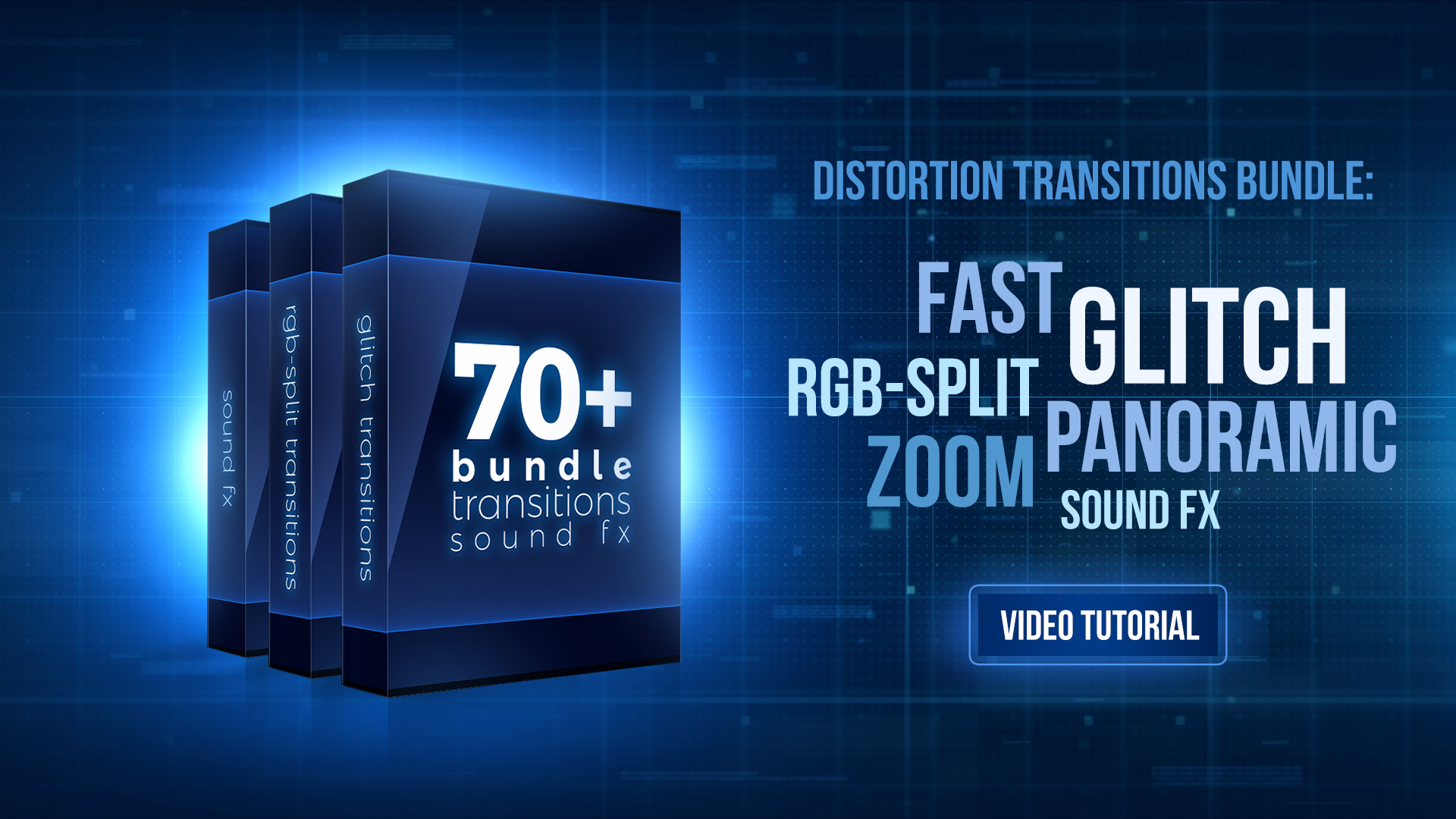 دانلود بیش از 70 ترانزیشن متنوع برای پریمیر به همراه افکت صوتی و آموزش ویدئویی از ویدئوهایو - Videohive +70 Bundle: Glitch And RGB-split Transitions SoundFX