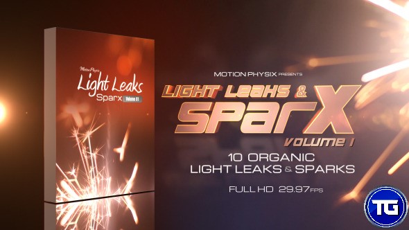 دانلود مجموعه فوتیج انتشار نور و جرقه های درخشان - Videohive Light Leaks And Sparks